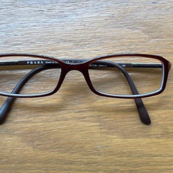 PRADA EYEGLASSES FRAMES  VPR 17G 52[]16 7O1-1O1 135 + PRADA CASE Barely Used - Picture 2 of 16
